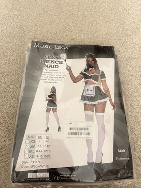Music Legs Black & White Playful Maid Costume